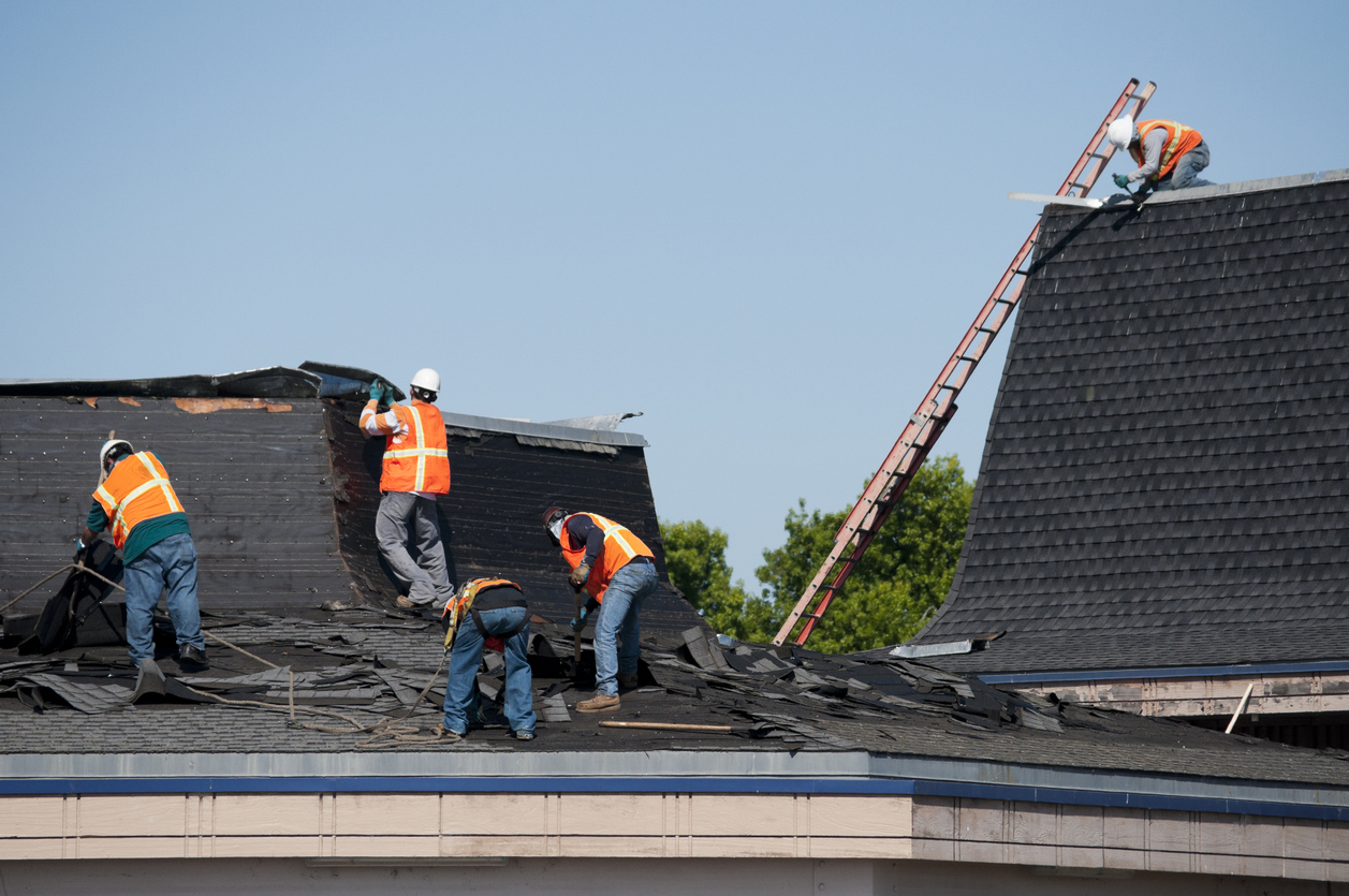 roofing crew at work